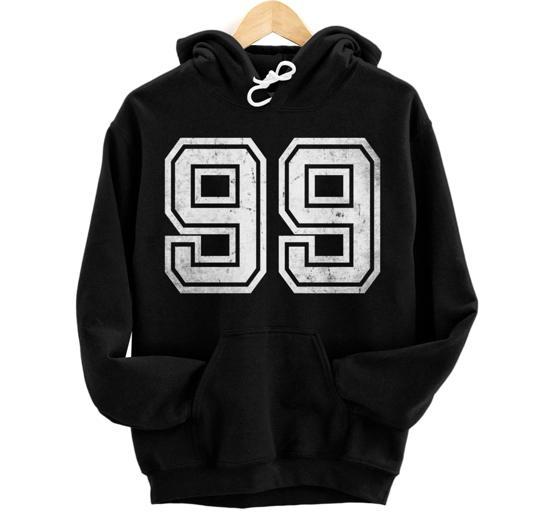 Personalized Number #99 Sports Jersey Favorite Lucky Number Vintage Pullover Hoodie