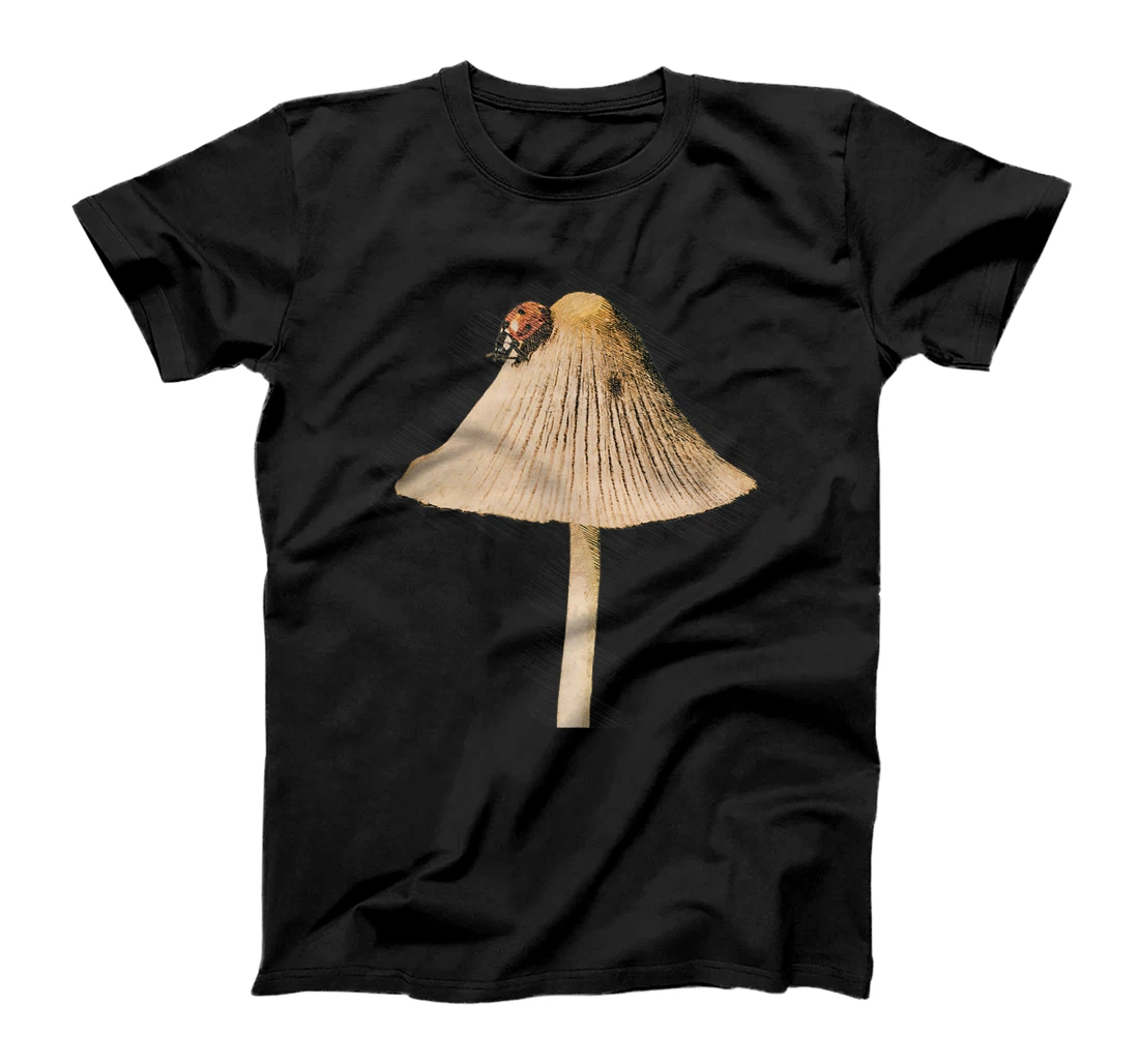 Personalized Mushroom Aesthetic Illustration Retro Ladybug Cottagecore T-Shirt, Kid T-Shirt and Women T-Shirt
