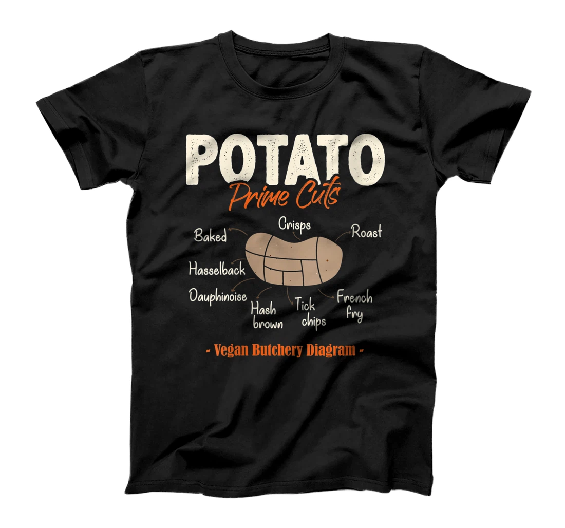 Personalized Womens Potato Cuts Funny Vegan Butcher T-Shirt, Women T-Shirt