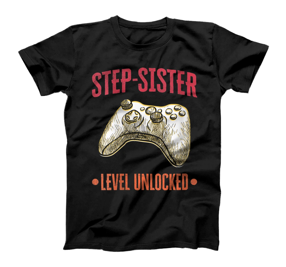 Personalized Womens Step-Sister Level Unlocked Pregnancy Announcement Gamer Boy T-Shirt, Women T-Shirt