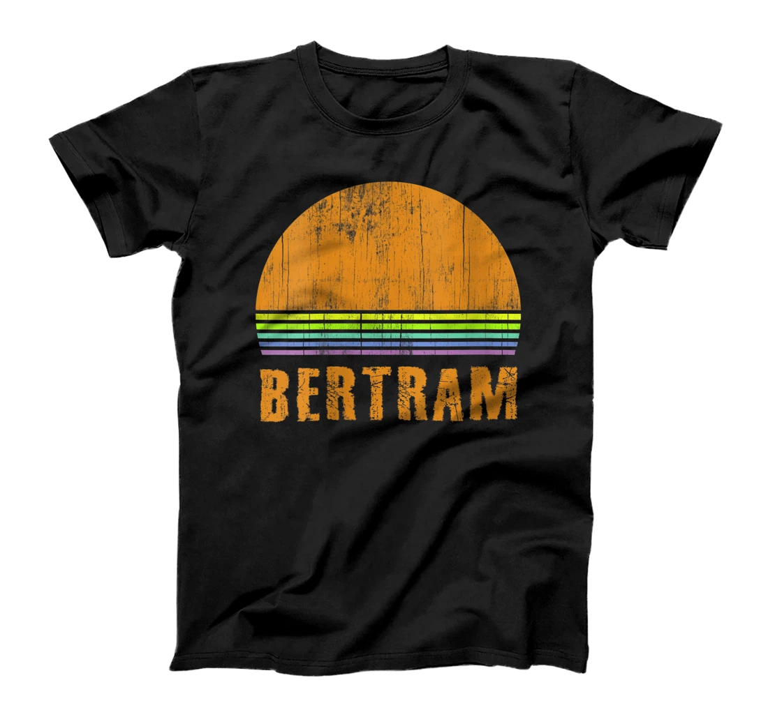 Personalized Womens Bertram Custom Boy's Name 7 Letters Retro Vintage Sunset T-Shirt, Women T-Shirt