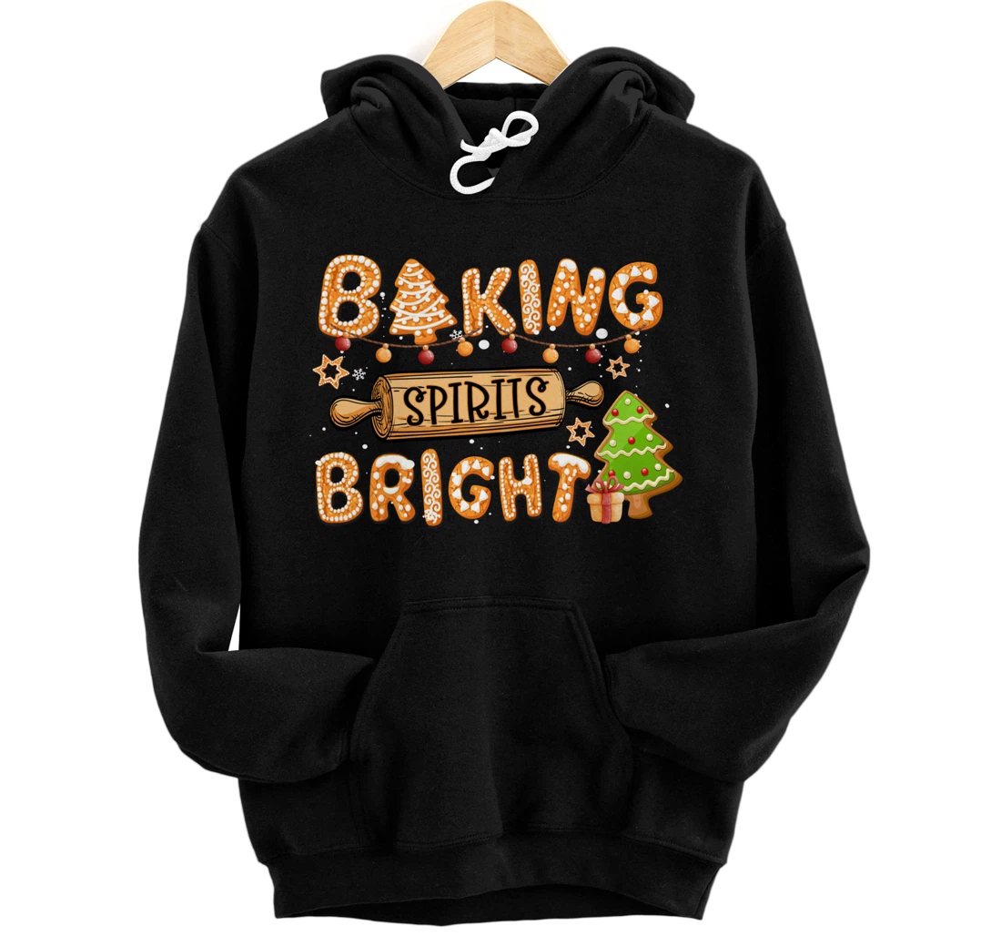 Personalized Baking Spirits Bright Chirstmas Cookie Gingerbread Holiday Pullover Hoodie