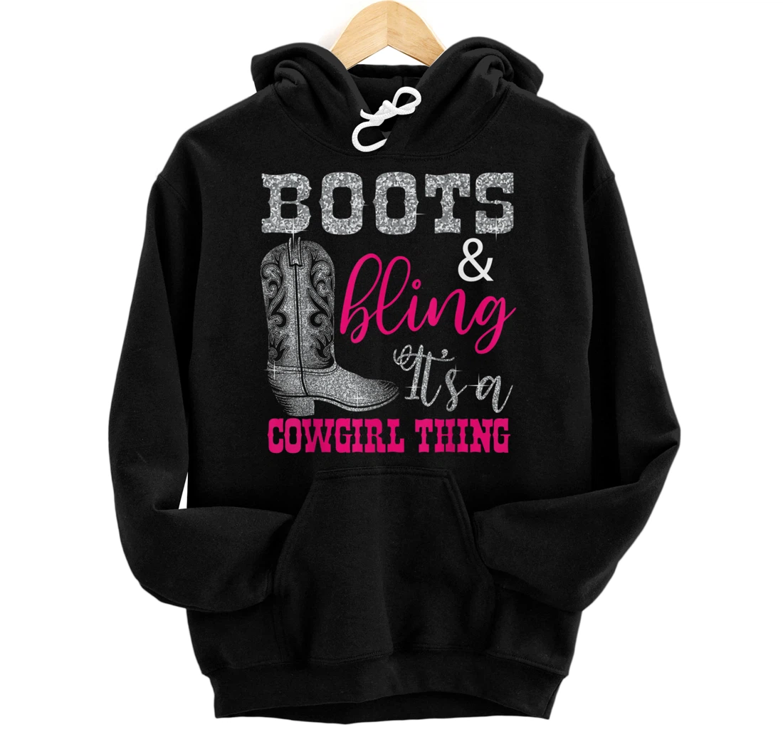 Personalized Funny Cowgirl Boots Bling Women Cute Love Country Farmer Pullover Hoodie