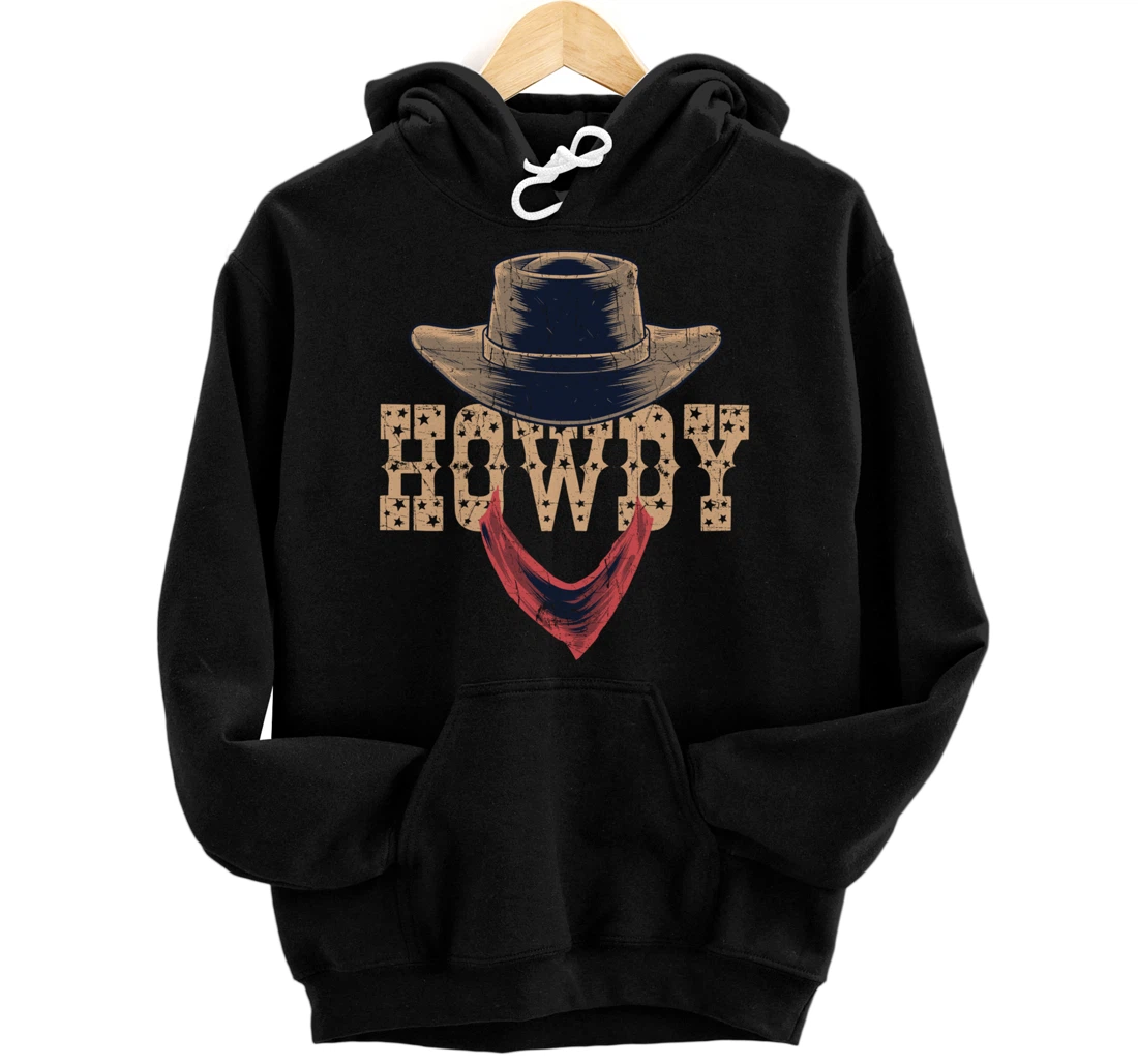 Personalized Howdy Southern Cowboy Hat Rodeo Country Western Pullover Hoodie