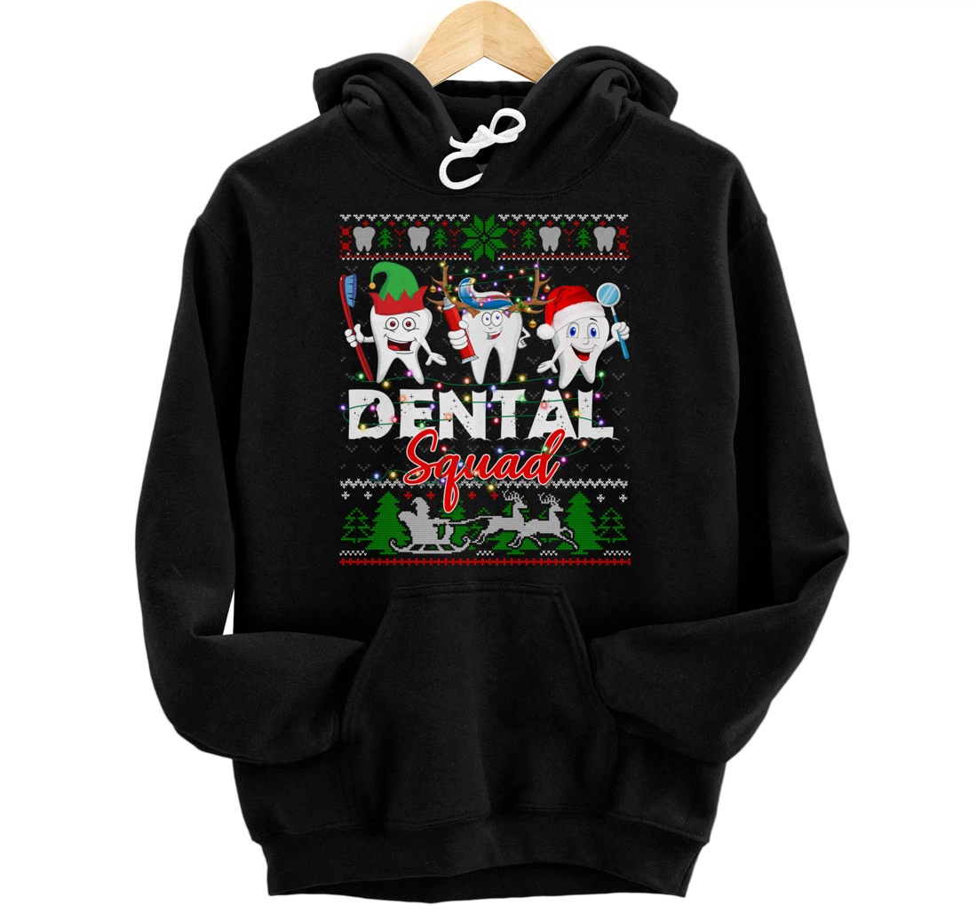 Personalized Xmas Dental Squad Teeth Hat Santa Elf Reindeer ugly sweater Pullover Hoodie