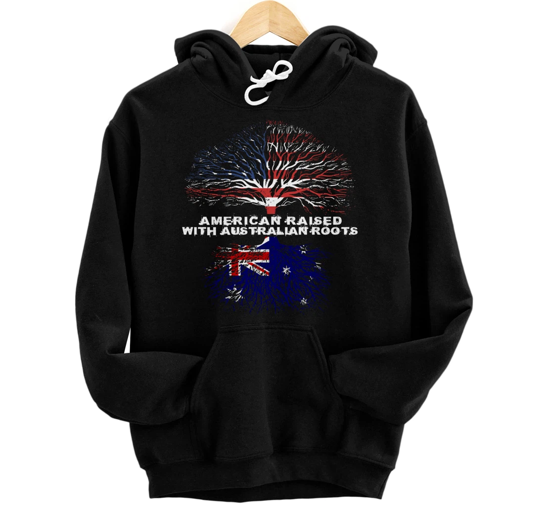 Personalized American Raised with Australian Roots Australia Pullover Hoodie