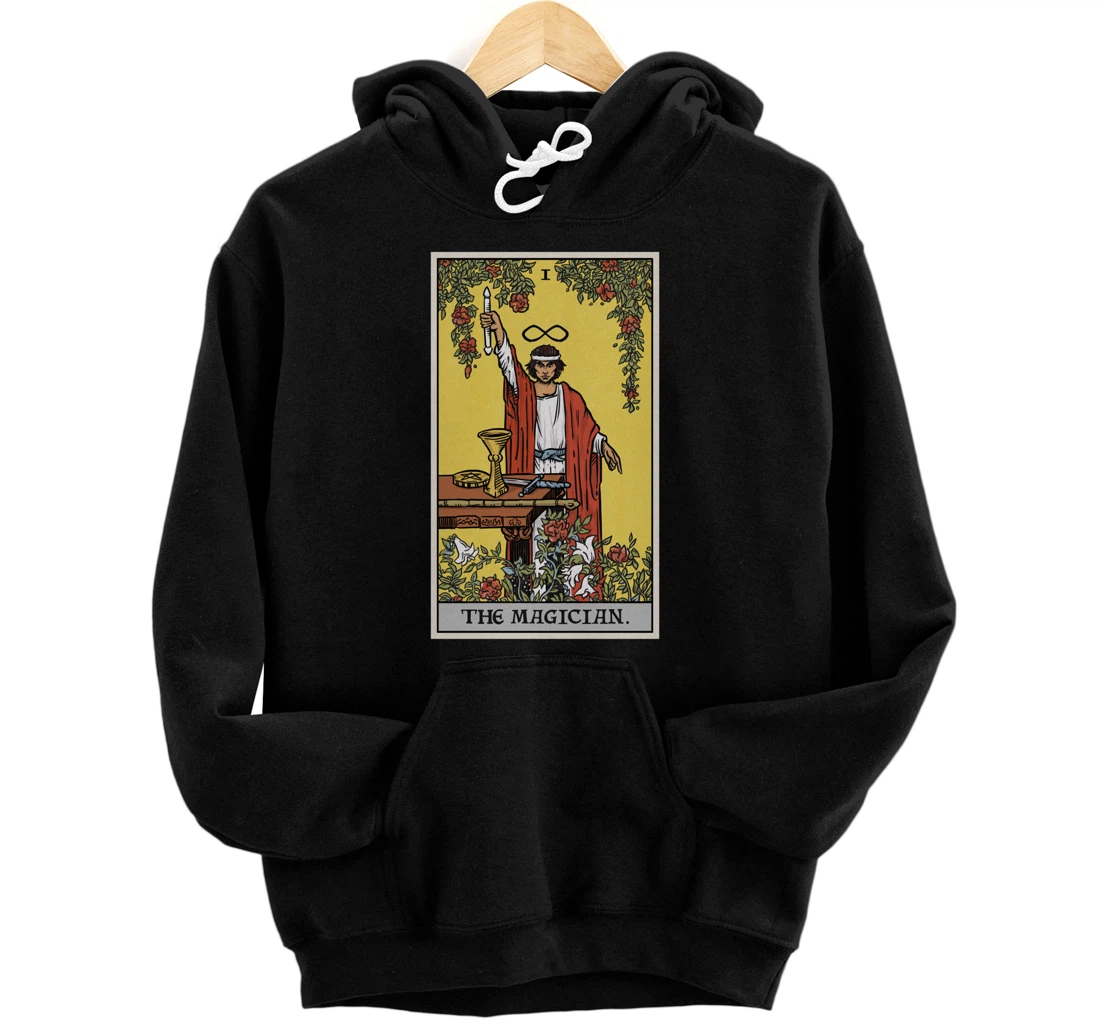 Personalized The Magician Tarot Card Spiritual Pagan Witch Back Print Pullover Hoodie