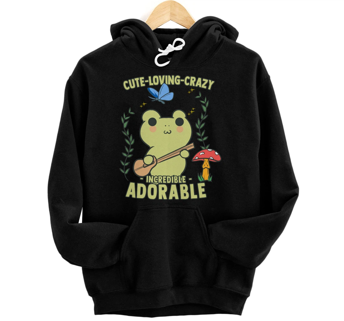 Personalized Kawaii Anime Frog - Cute, Loving, Crazy, Incredible Adorable Pullover Hoodie