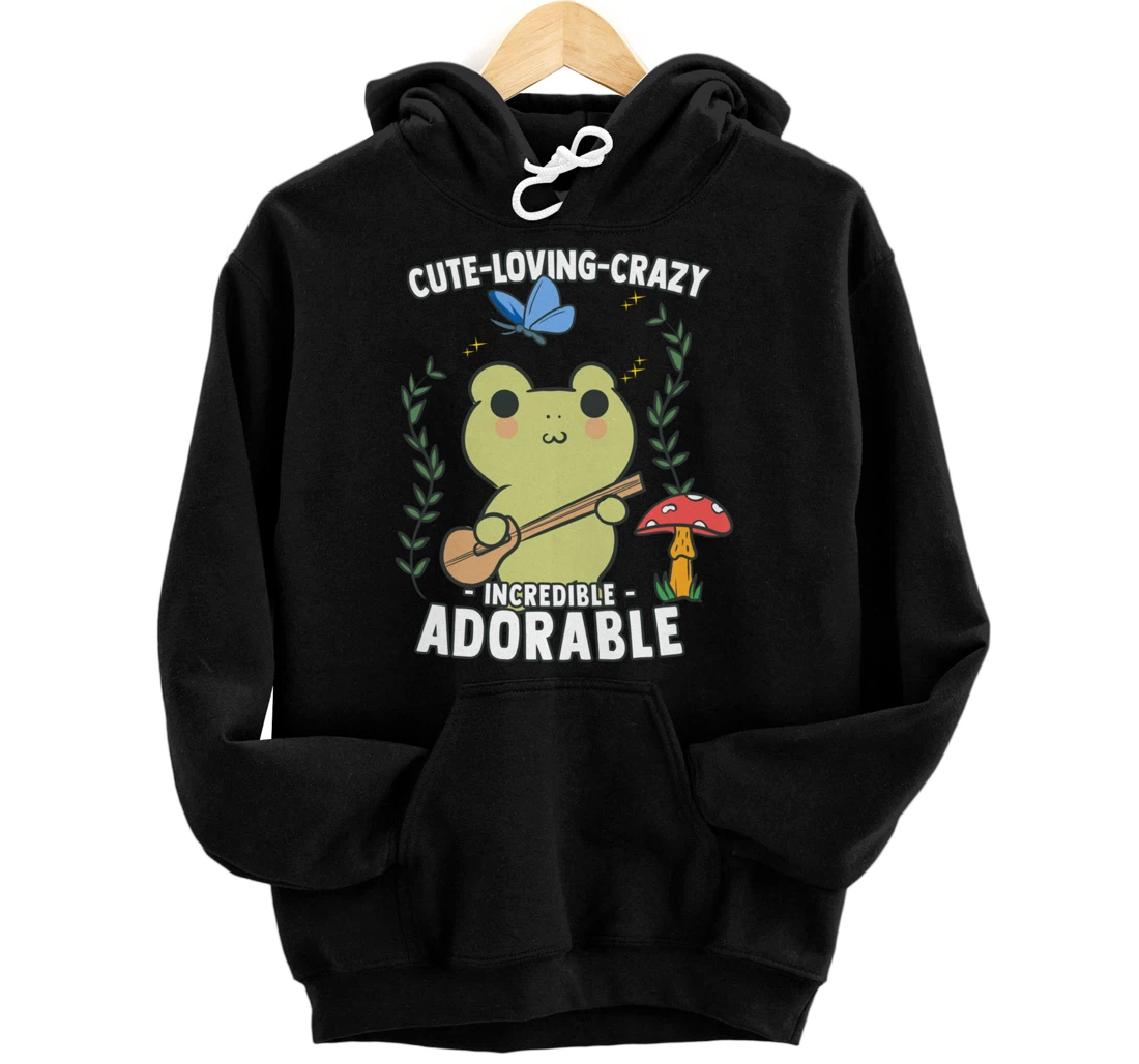 Personalized Kawaii Anime Frog - Cute, Loving, Crazy, Incredible Adorable Pullover Hoodie