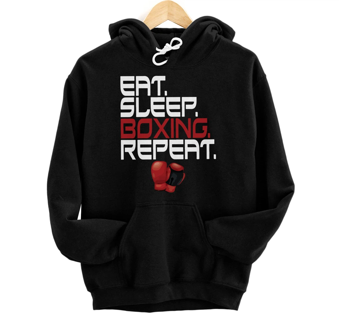 Personalized Eat Sleep Boxing Repeat Pullover Hoodie