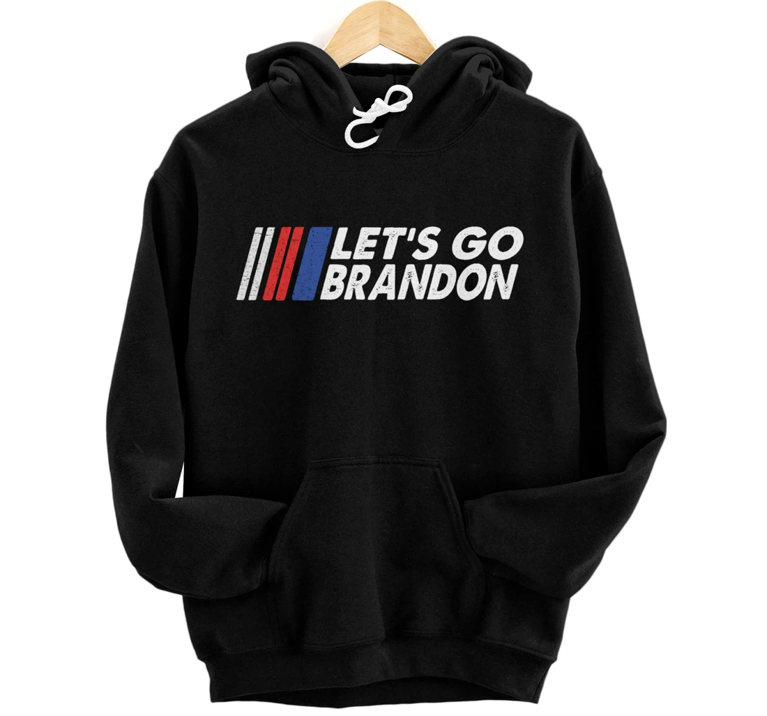 Personalized Let's Go Brandon American Flag Impeach Biden Anti Liberal Pullover Hoodie