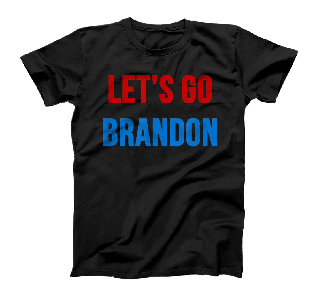 Personalized Let's Go Brandon Red Blue Text Funny T-Shirt, Women T-Shirt