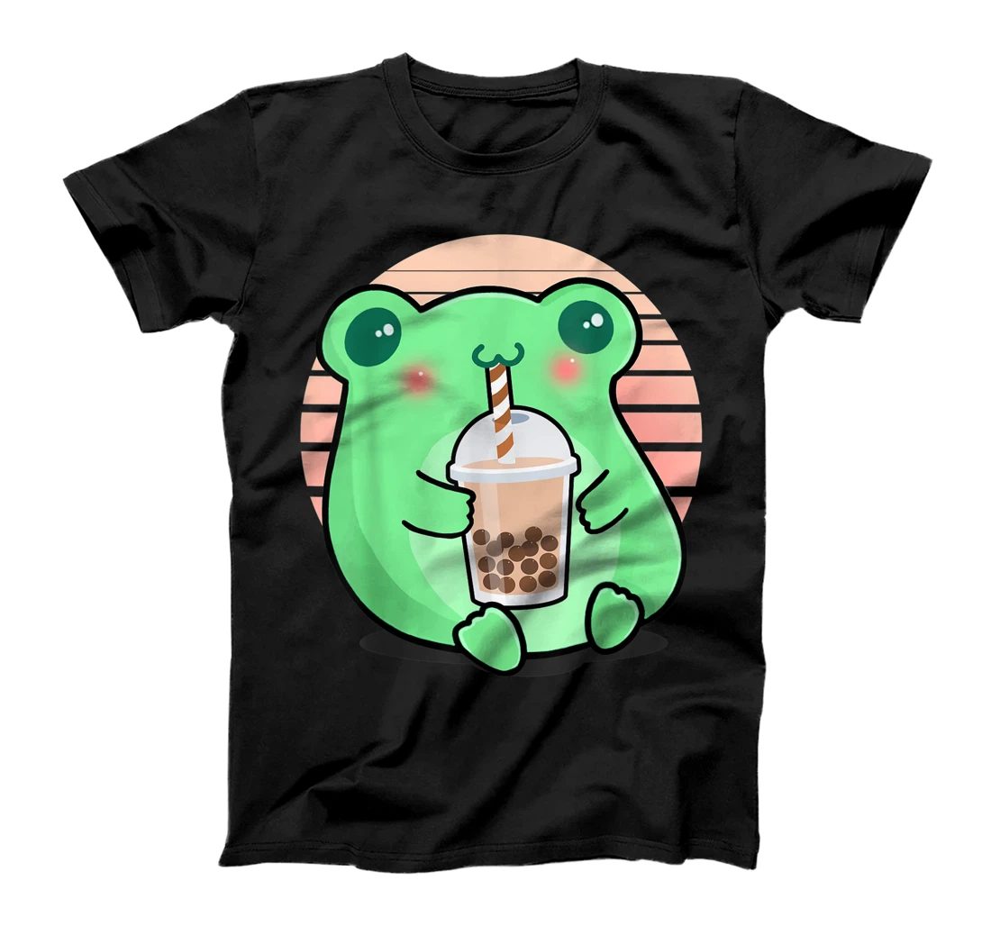Personalized Frog Boba Tea Funny Amphibian Drinking Bubble Tea Novelty T-Shirt, Kid T-Shirt and Women T-Shirt