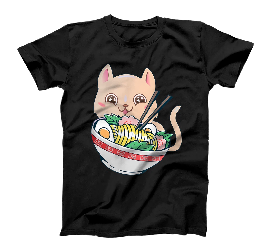 Personalized Cute Anime Kawaii Ramen Cat For Japanese T-Shirt, Kid T-Shirt and Women T-Shirt