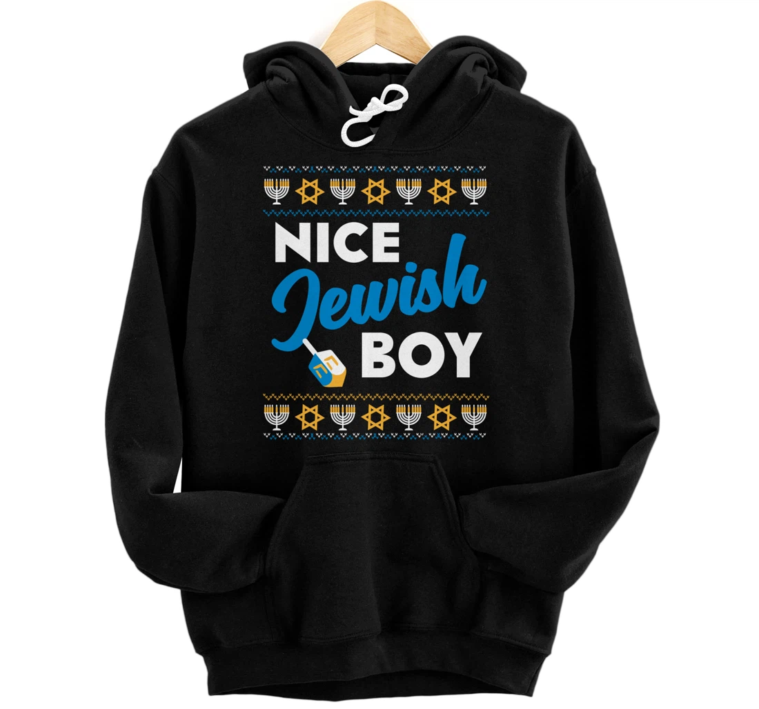 Personalized Nice Jewish Boy Ugly Hanukkah Sweater Funny Couples Matching Pullover Hoodie