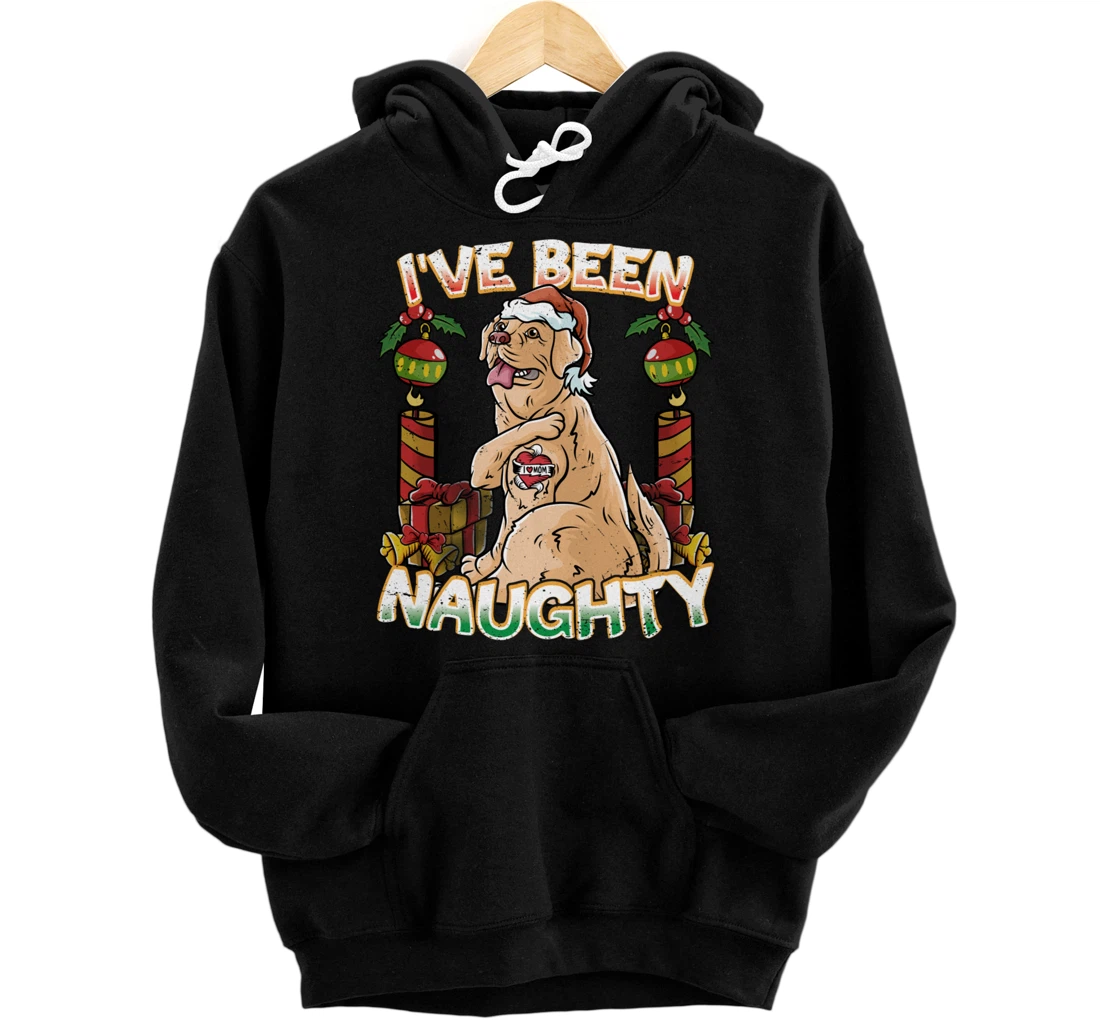 Personalized I've Been Naughty Labrador Retriever Dog Santa Claus Hat Pullover Hoodie