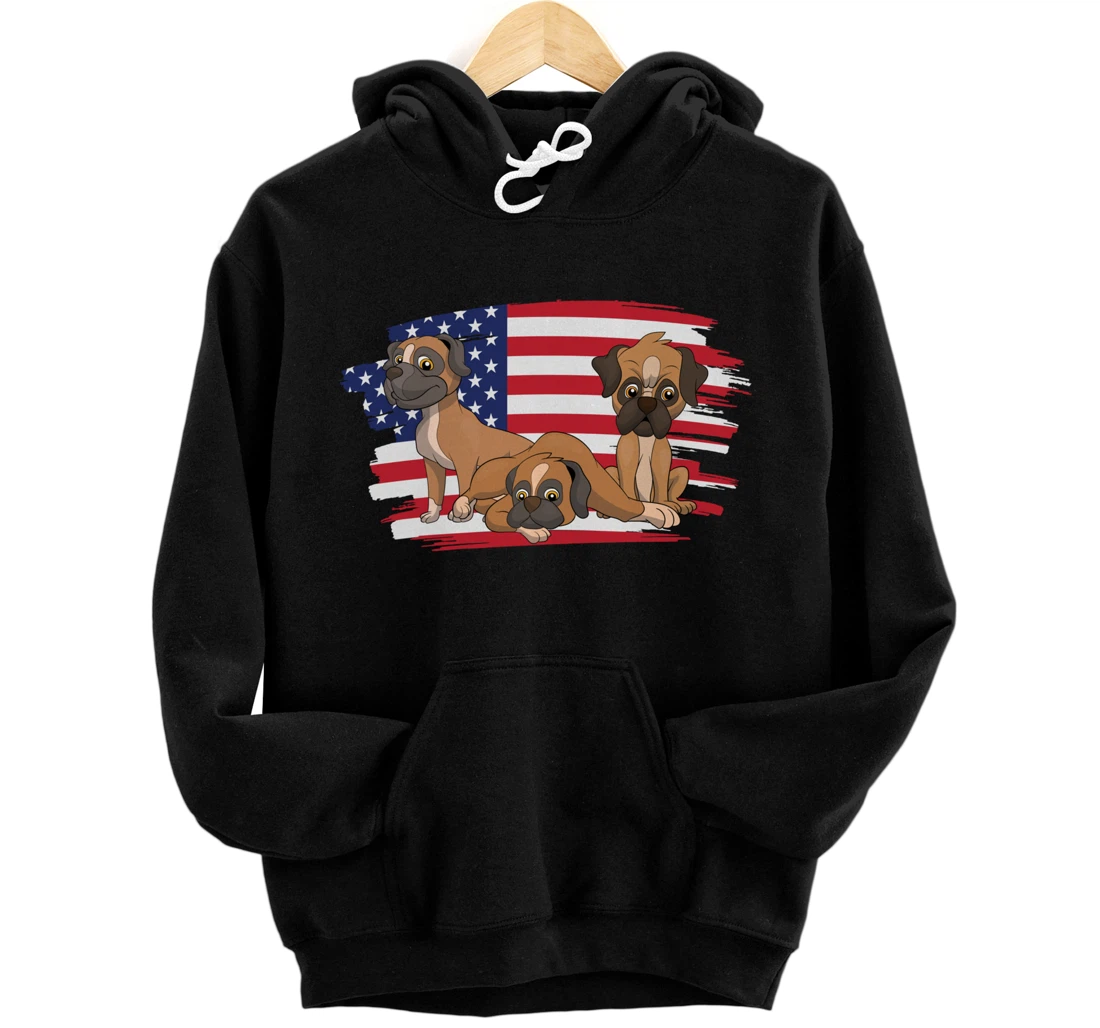 Personalized Dog Breed American Pride Dog Lover Pet Animal US Flag Boxer Pullover Hoodie