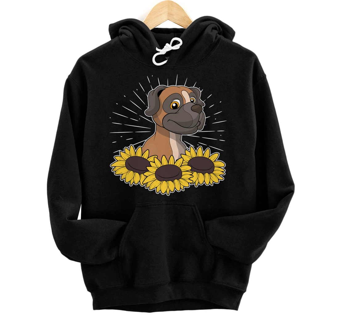Personalized Sunshine Sunflower Cute Dog Owner Pet Animal Lover Boxer Pullover Hoodie