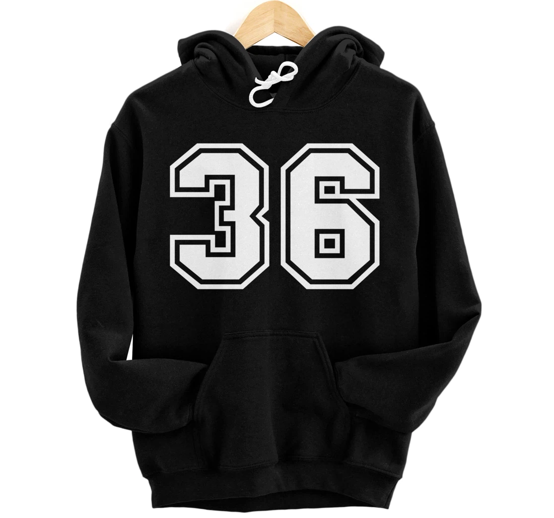 Personalized Number #36 Sports Jersey Lucky Favorite Number Pullover Hoodie