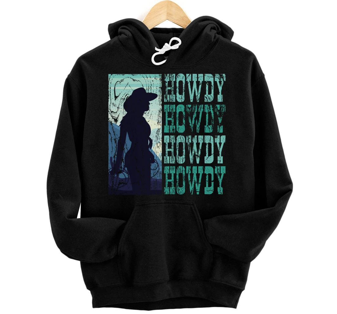 Personalized Country Howdy Western Rodeo Girl Southern Girl Horse Riding Pullover Hoodie