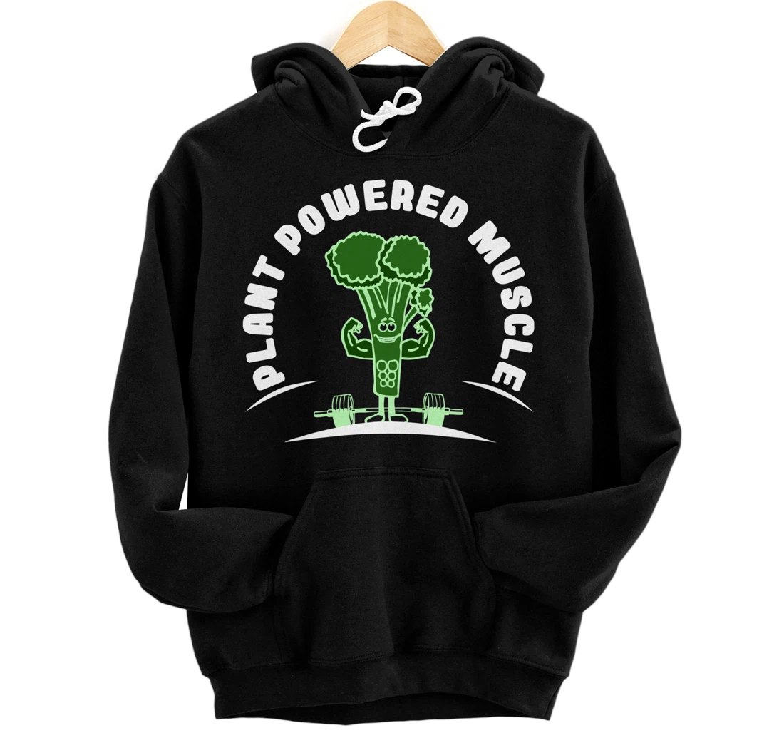 Personalized Vegan Vegetarian Plant Broccoli Bodybuilding Lift Weights Pullover Hoodie