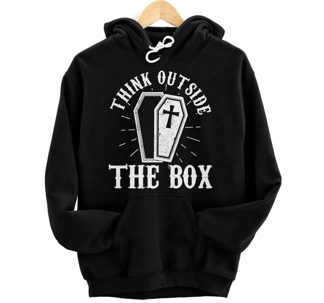 Personalized Think Outside The Box Funny Casket Embalmer Mortician Pullover Hoodie