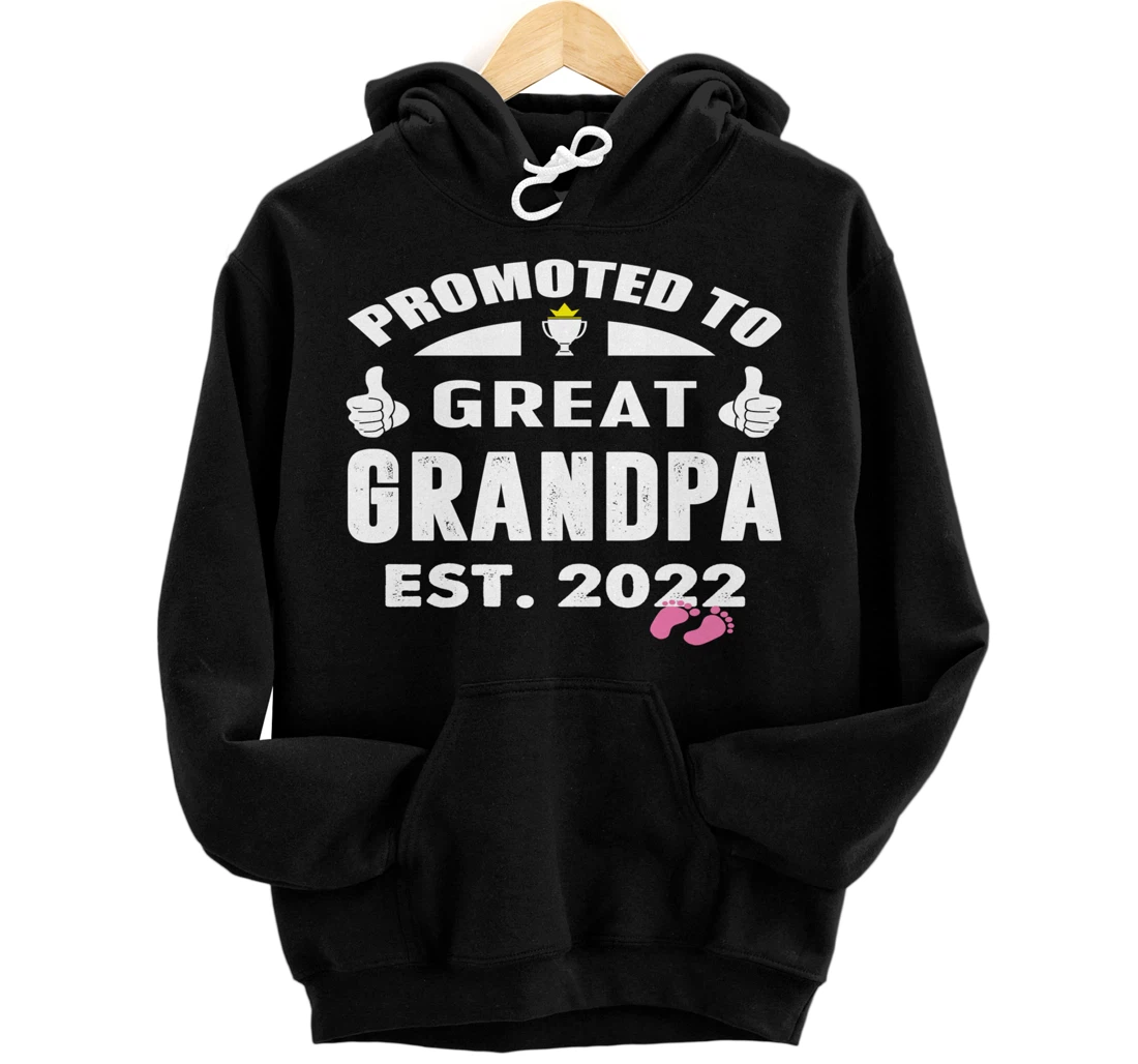 Personalized Promoted to Great Grandpa 2022 It's A Girl Funny Baby Reveal Pullover Hoodie