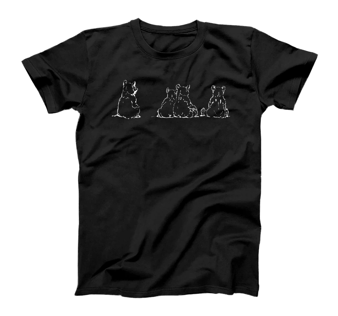 Personalized Adorable Four Sitting Bear Cubs Kawaii Bears Zoo Animals T-Shirt, Women T-Shirt