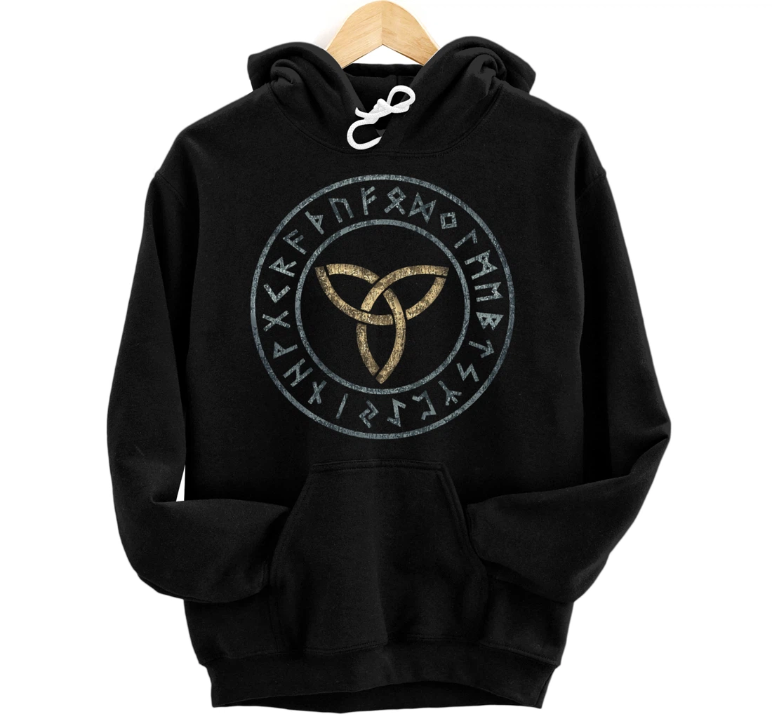 Personalized Triquetra Celtic Viking Symbol Wicca Norse Mythology Runes Pullover Hoodie