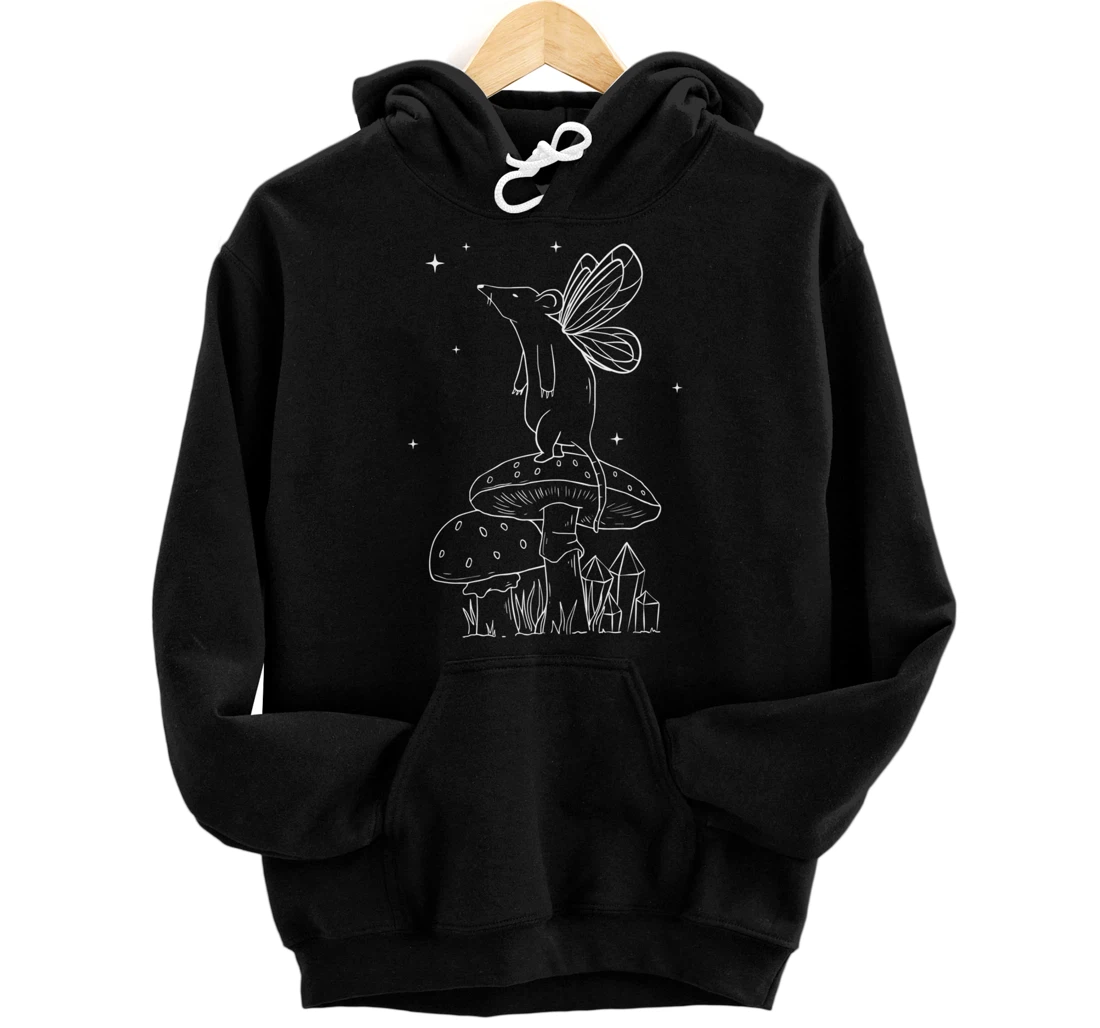 Personalized Fairycore Aesthetic Fairy Mouse On A Mushroom Cottagecore Pullover Hoodie