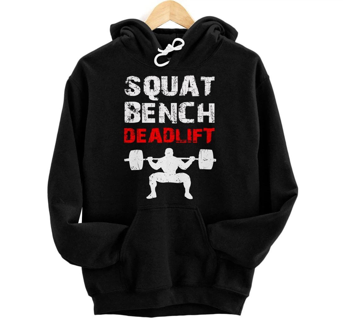 Personalized Squat Bench Deadlift Weightlifting Fitness Gym Muscle Pullover Hoodie