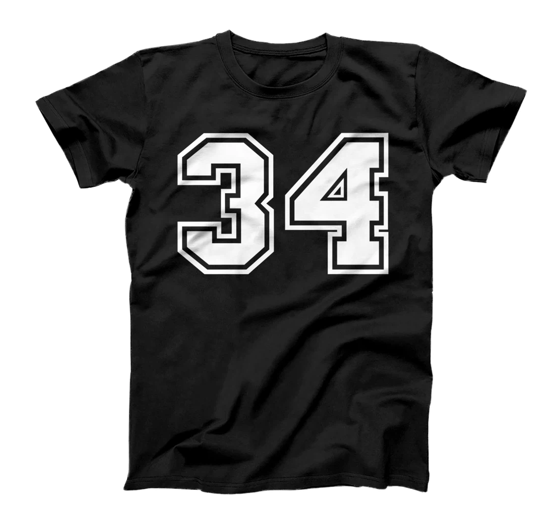 Personalized Womens Number #34 Sports Jersey Lucky Favorite Number T-Shirt, Kid T-Shirt and Women T-Shirt