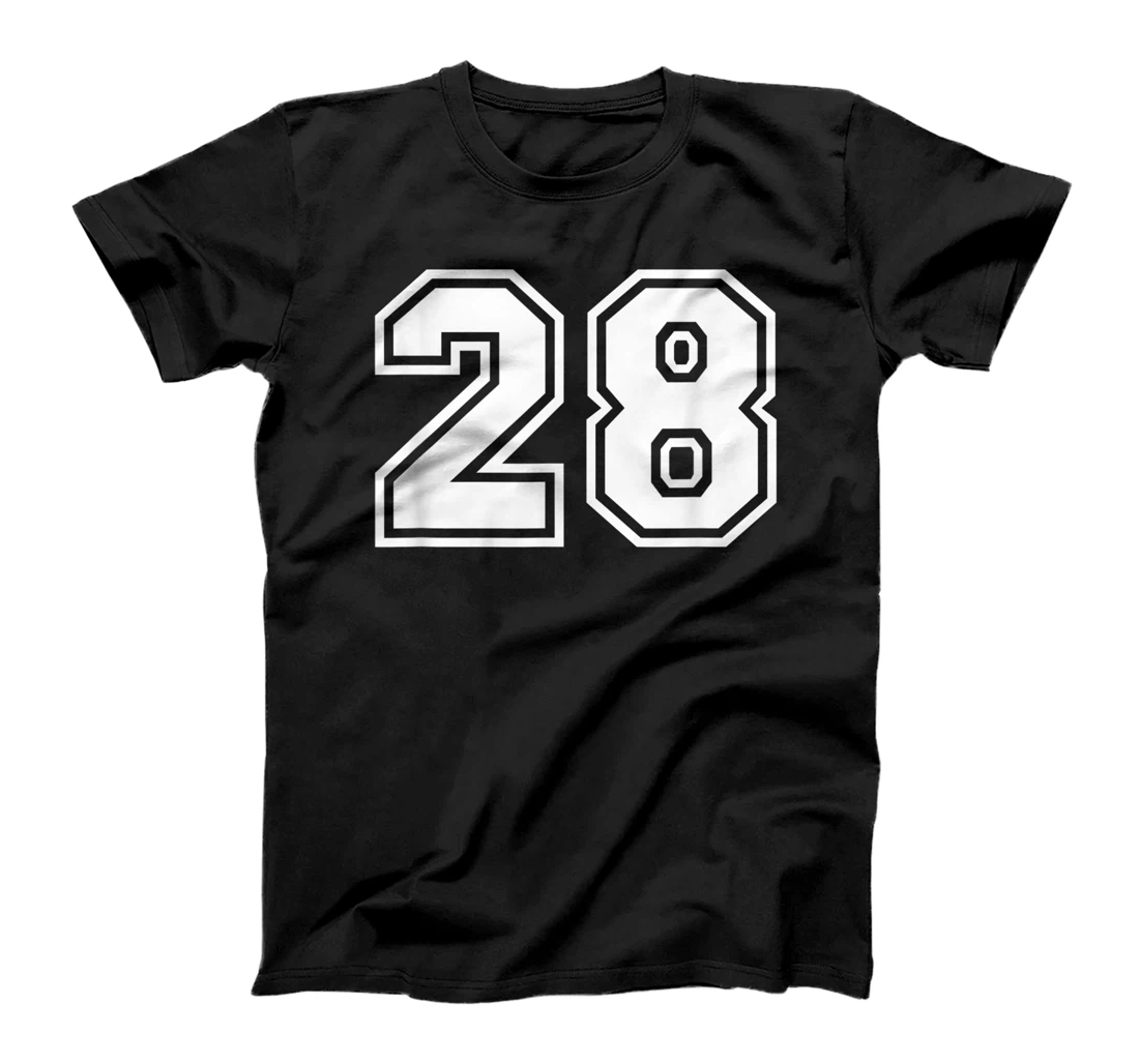 Personalized Number #28 Sports Jersey Lucky Favorite Number T-Shirt, Kid T-Shirt and Women T-Shirt