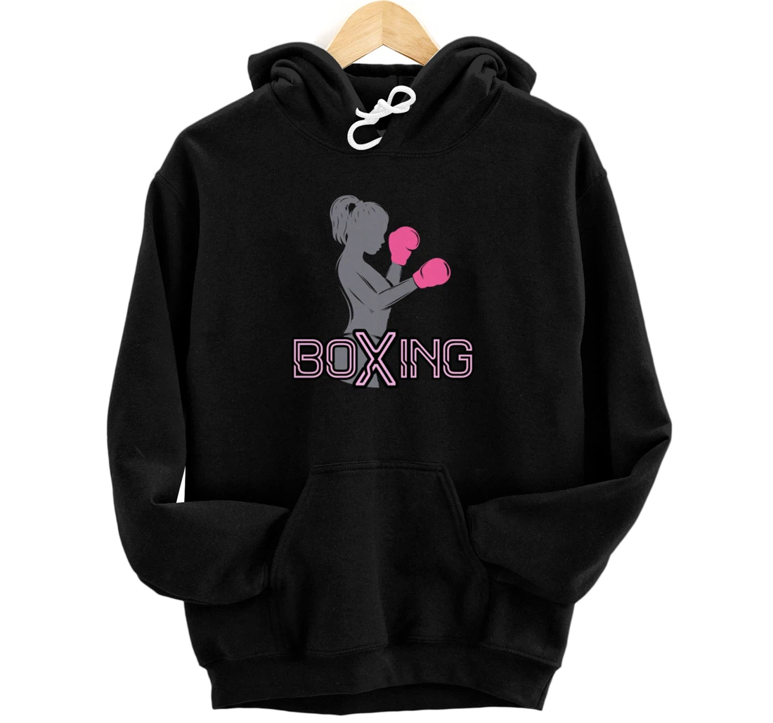Personalized Girl boxer woman boxing pink boxing gloves novelty gift Pullover Hoodie
