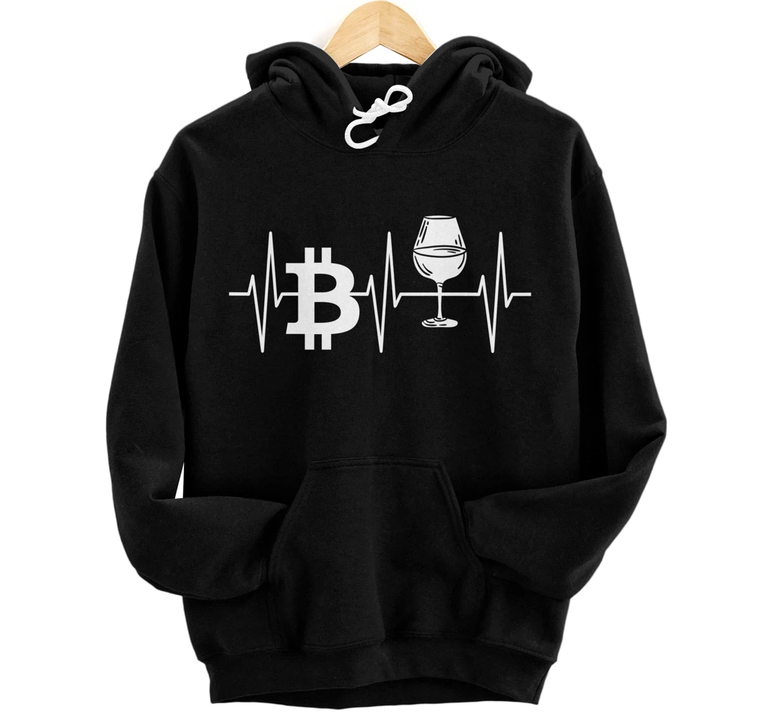 Personalized Bitcoin Shirt Funny Wine Lover Cryptocurrency Crypto BTC Pullover Hoodie