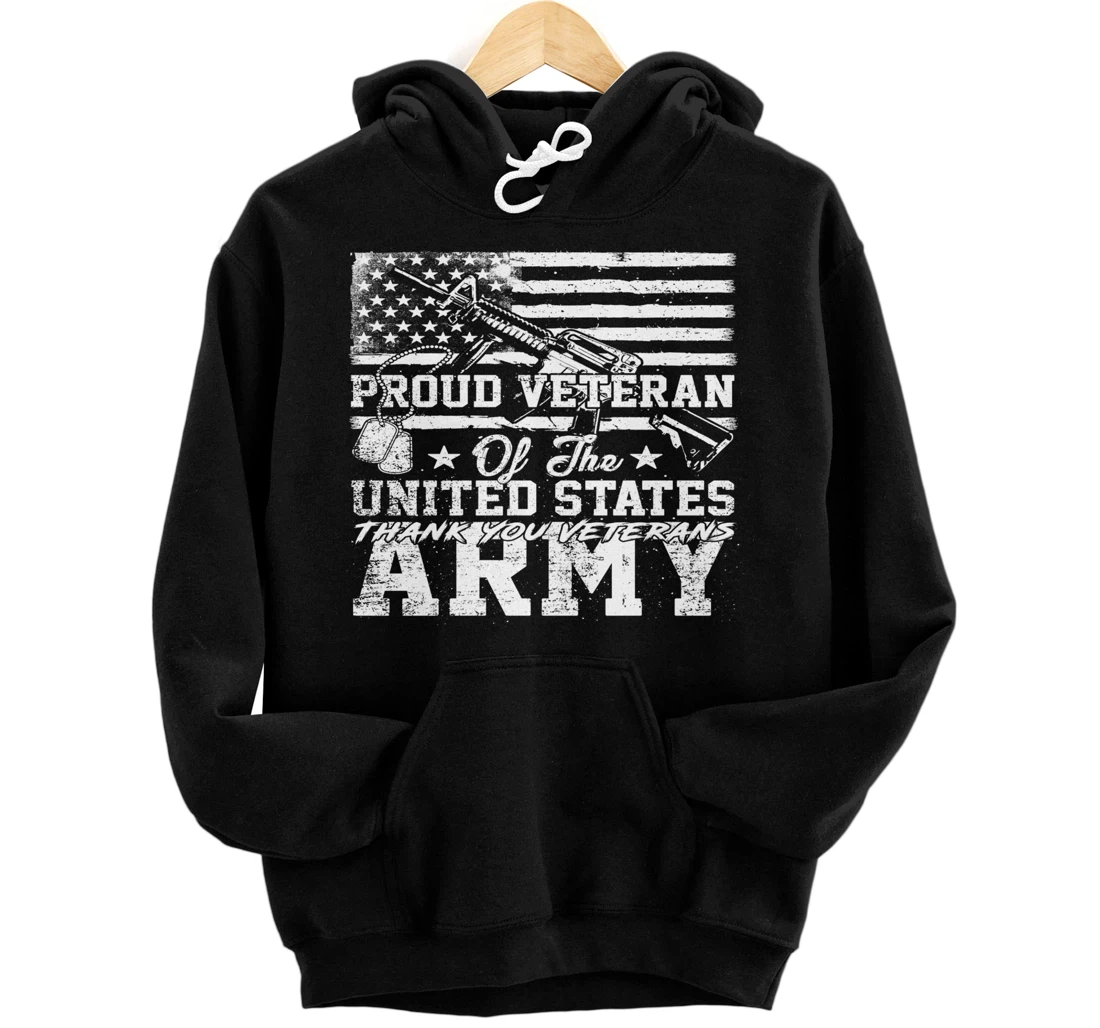 Personalized Thank You Veterans, Veterans Day American Flag Patriotic Pullover Hoodie