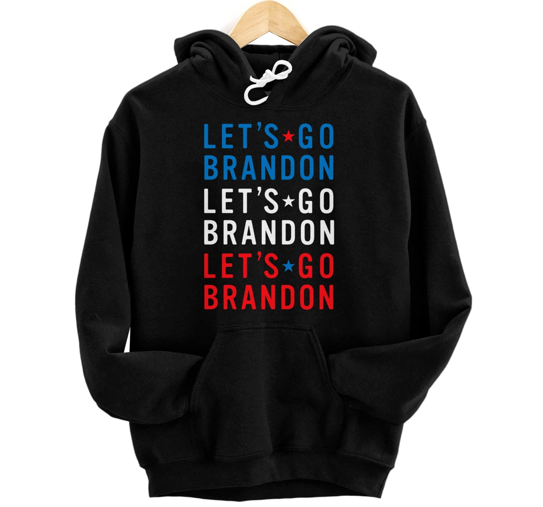 Personalized Let's Go Brandon Conservative US Flag Pullover Hoodie