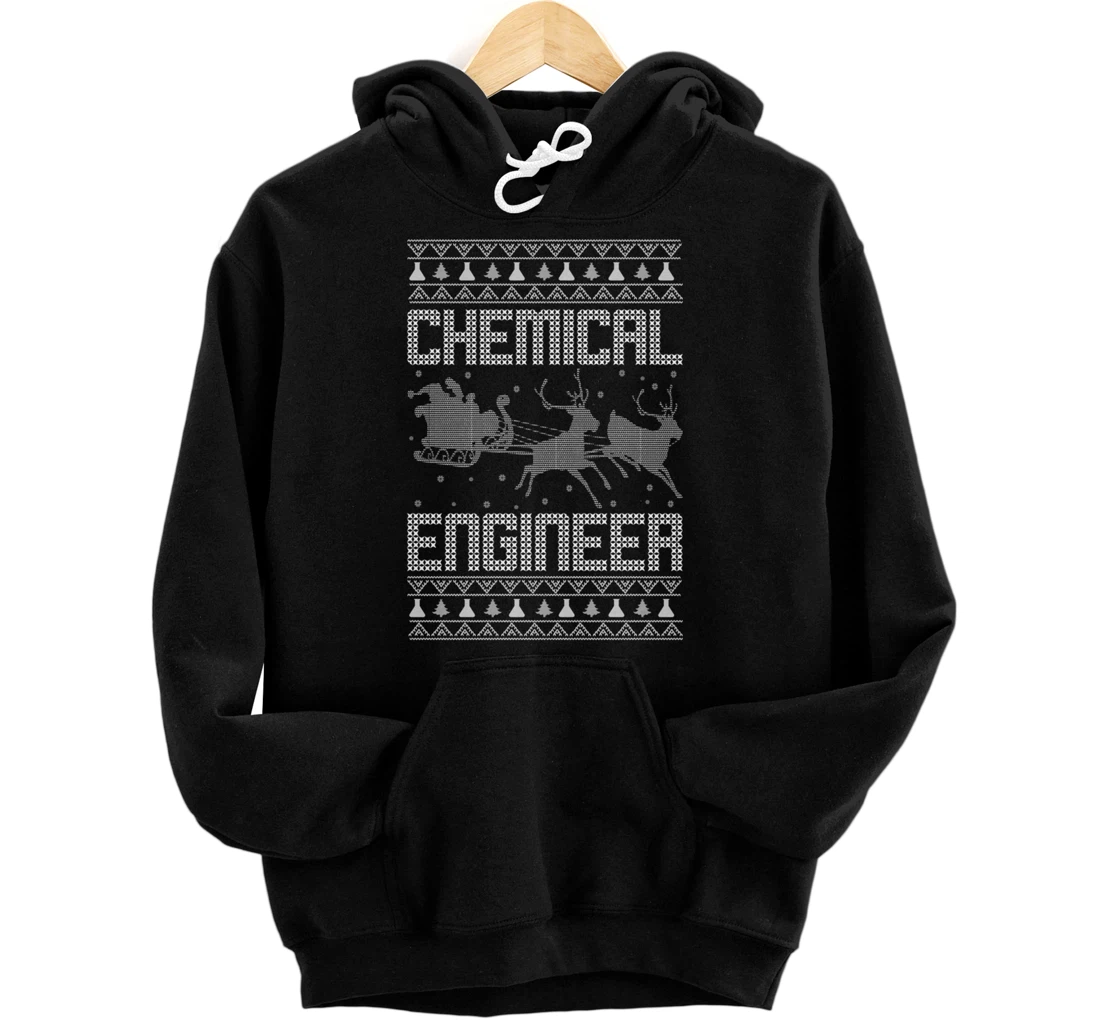 Personalized Chemical Engineer Santa Sleigh Reindeer Engineering Science Pullover Hoodie
