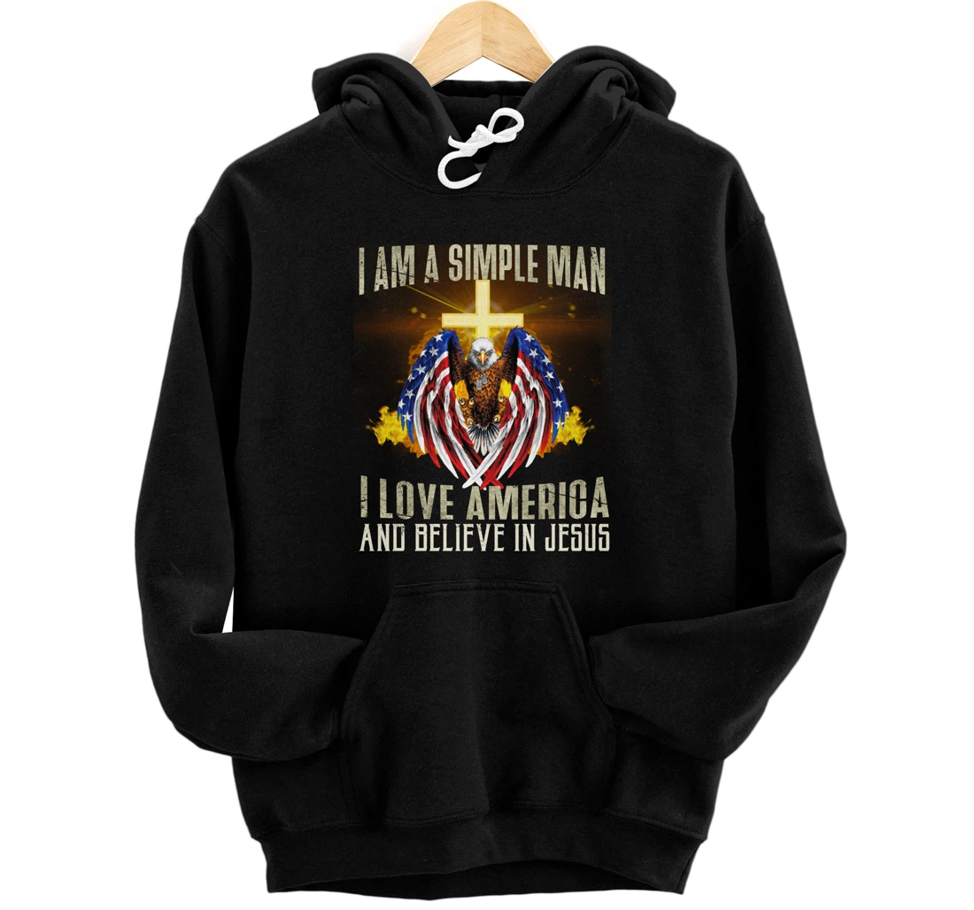 Personalized I Am A Simple Man I Love America Veterans Proud Of America Pullover Hoodie