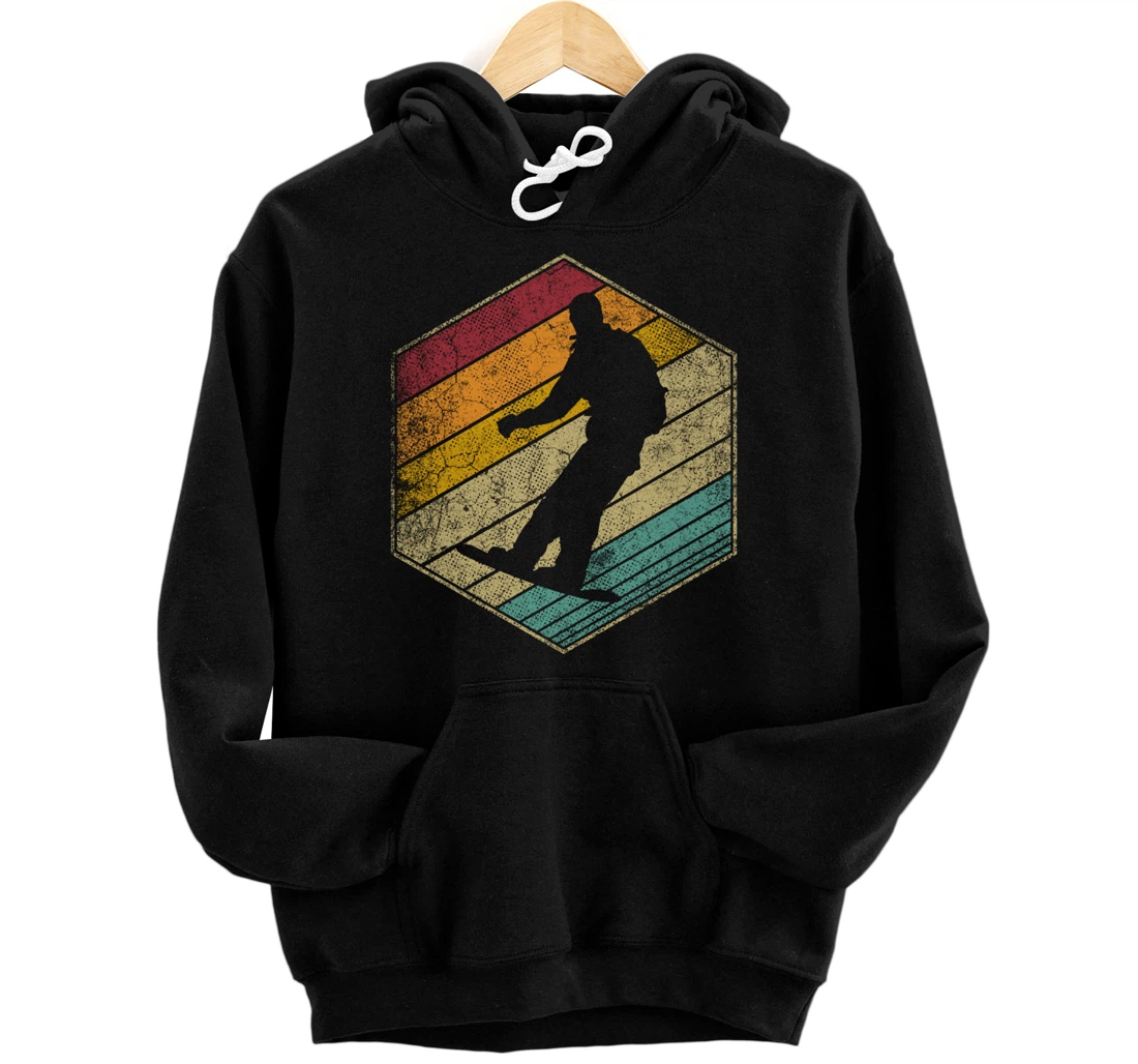 Personalized Snowboard Ski Snowboarding Retro Vintage 70s 80s 90s Gift Pullover Hoodie