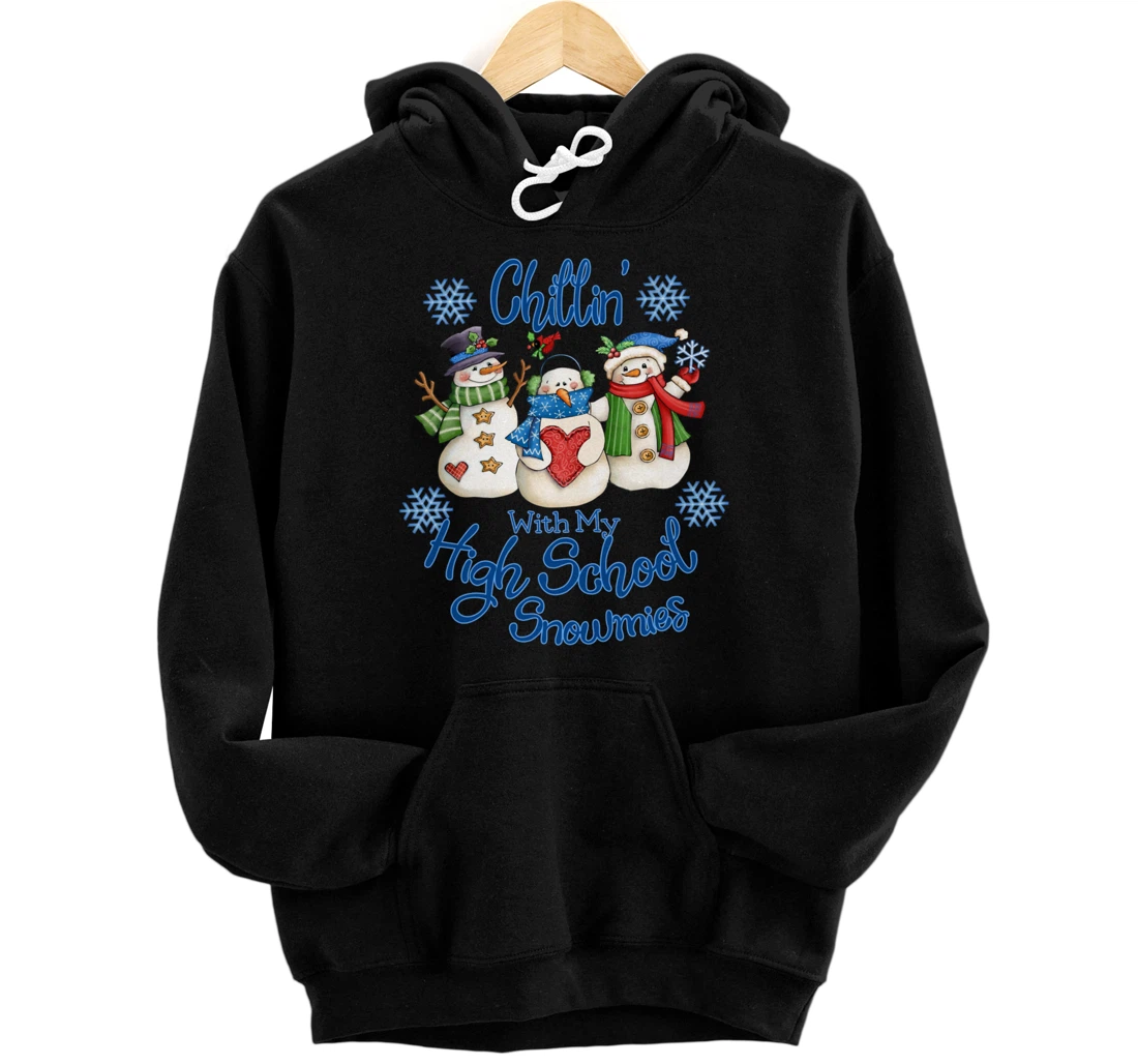 Personalized Chillin' With My High School Snowmies Pajamas High School Pullover Hoodie