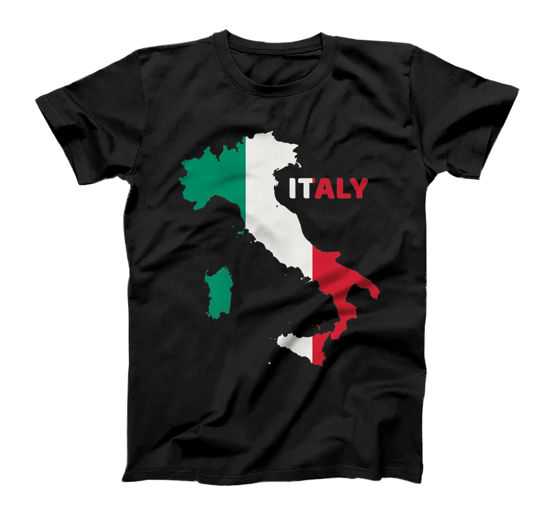 Personalized Womens Italian Flag inside Map of Italy tee shirt T-Shirt, Kid T-Shirt and Women T-Shirt