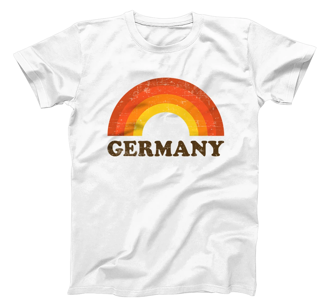 Personalized Womens Retro Vintage Germany Vacation Souvenir Distressed Rainbow T-Shirt, Kid T-Shirt and Women T-Shirt
