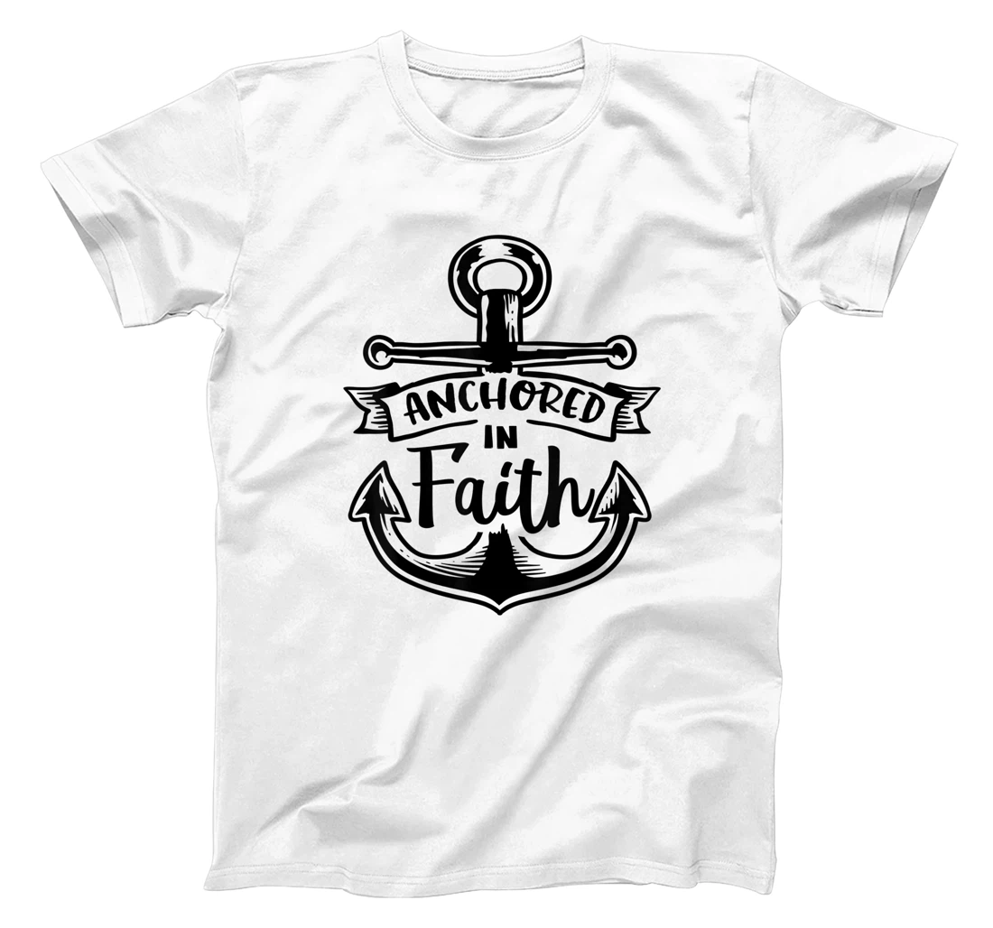 Personalized Anchored in Faith God Religious Motivation T-Shirt, Women T-Shirt