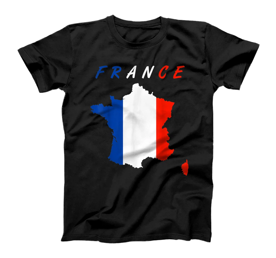 Personalized Womens French Flag inside Map of France tee shirt T-Shirt, Kid T-Shirt and Women T-Shirt