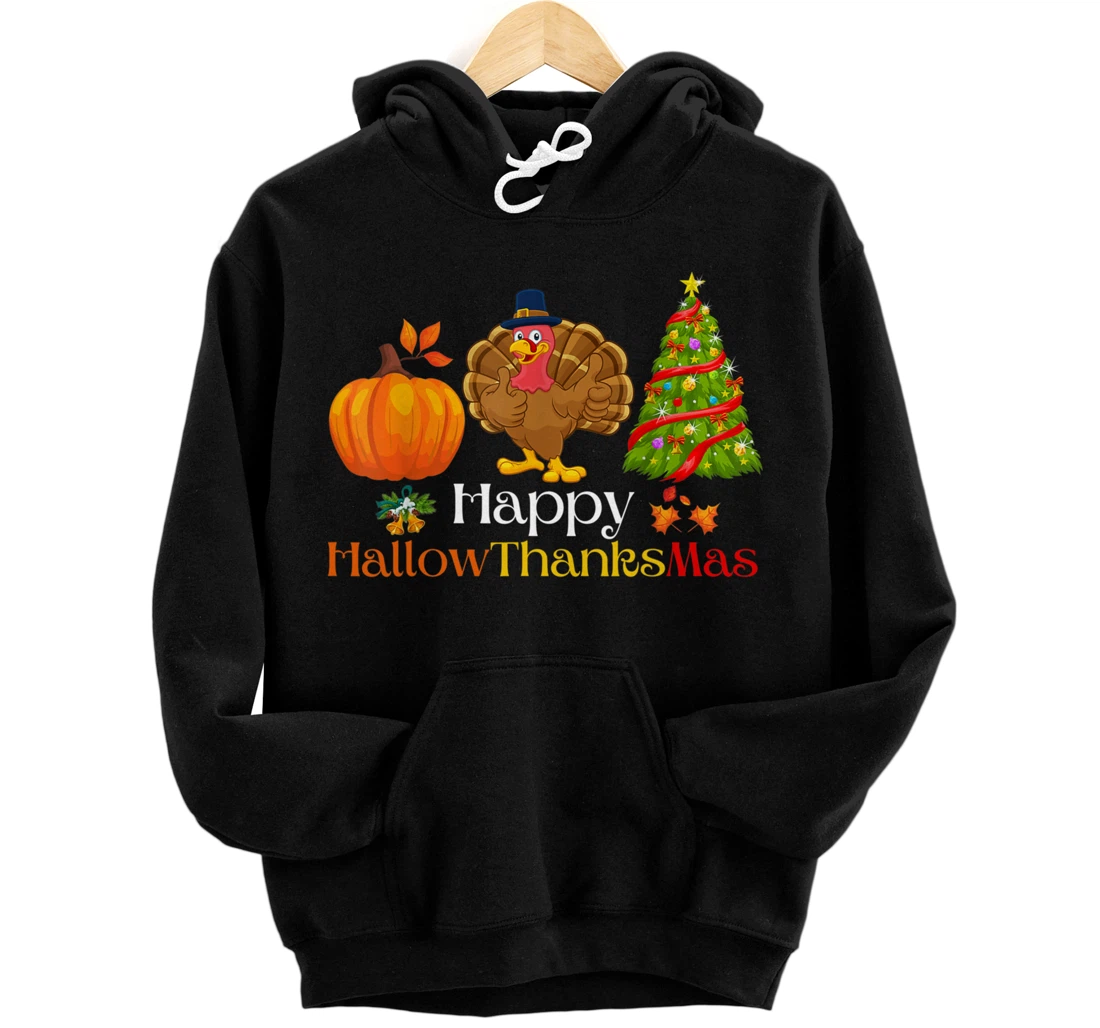 Personalized Holiday Happy HallowThanksMas 2021 Family Pullover Hoodie