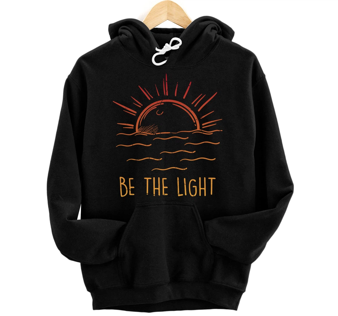 Personalized Be the Light - Let Your Light Shine - Waves Sun Christian Pullover Hoodie