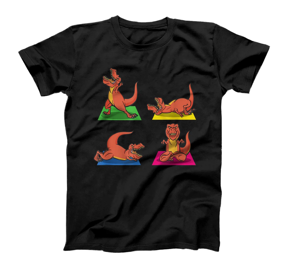 Personalized Dinosaur Yoga Outfit Meditation Namaste Tyrannosaurus Rex T-Shirt, Kid T-Shirt and Women T-Shirt