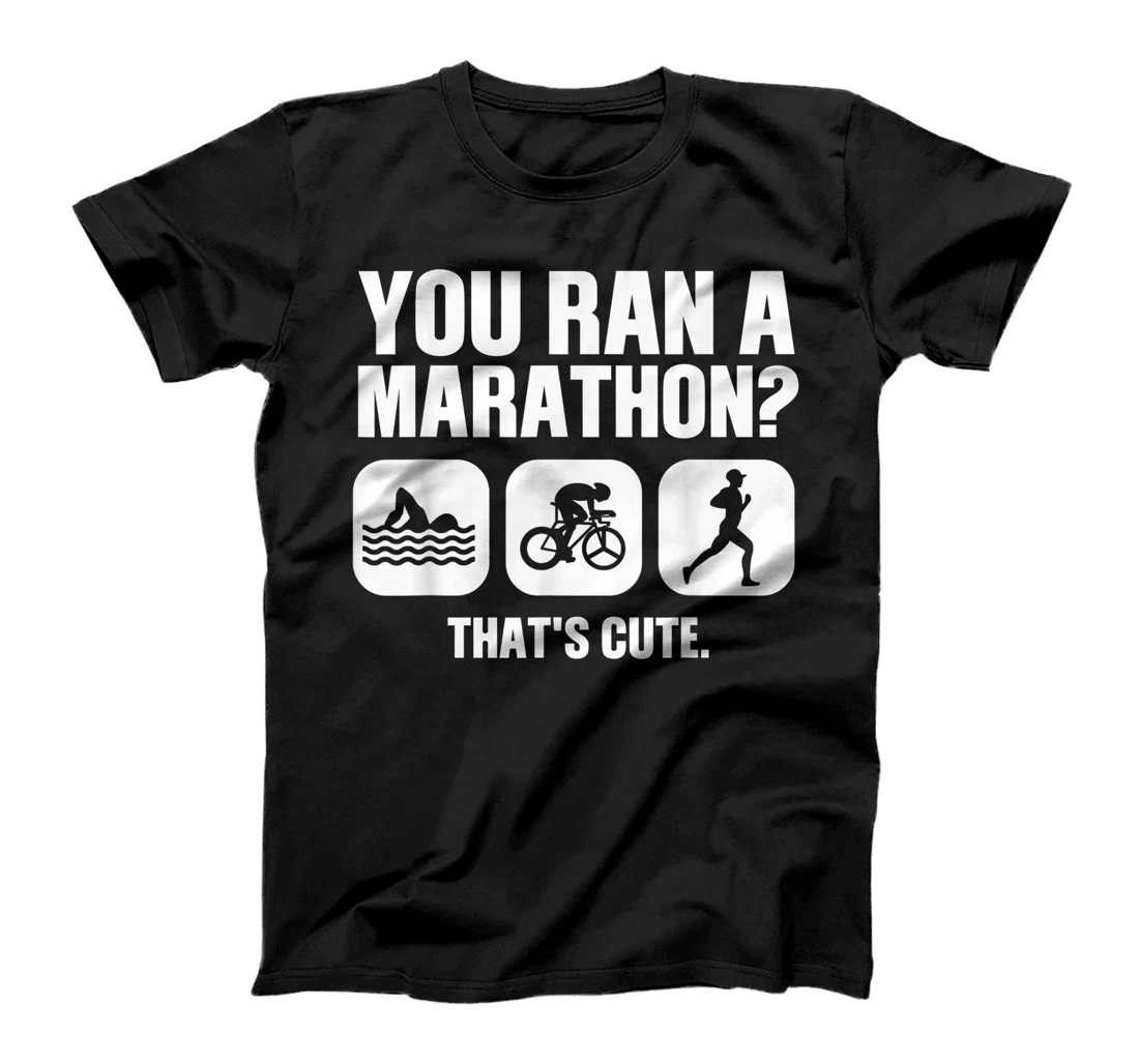 Personalized Funny Swim Bike Run Triathlon Design Men Women Triathletes T-Shirt, Kid T-Shirt and Women T-Shirt