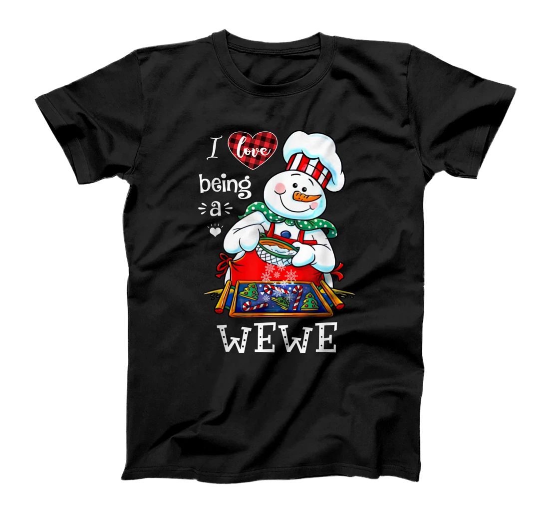 Personalized Womens I Love Being A Wewe Snowman Cooks Season With Love T-Shirt, Kid T-Shirt and Women T-Shirt